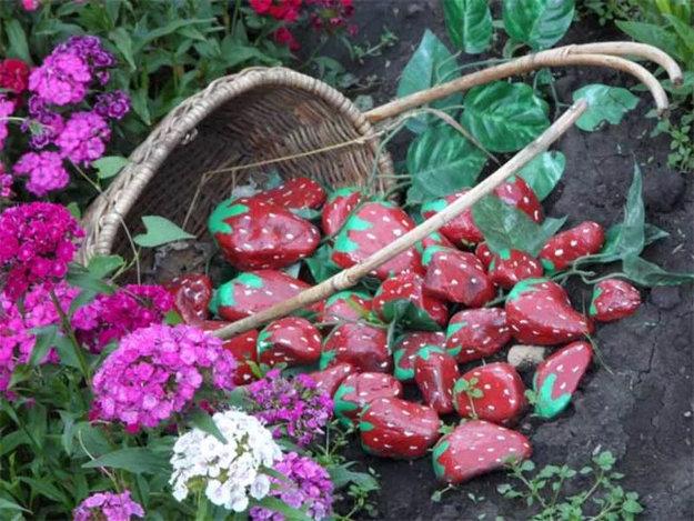 red painted rocks