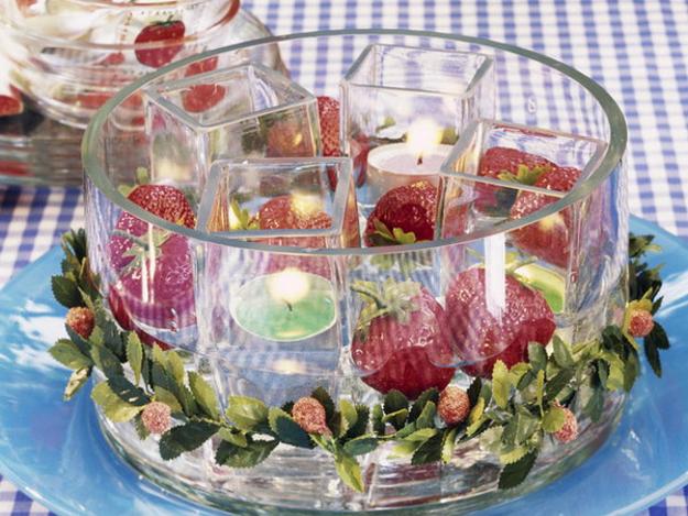 strawberry candle centerpiece idea