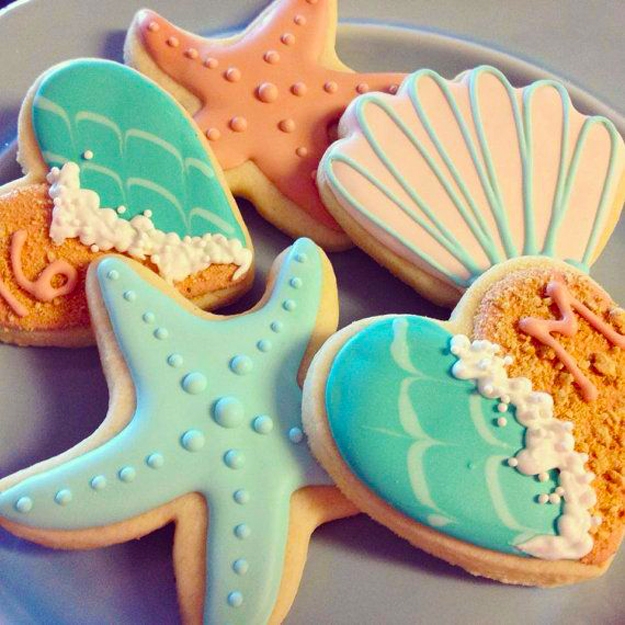 starfish seashells cookies