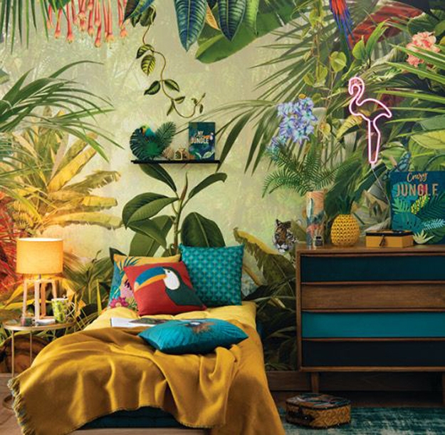 greenery leaf patterns green interior colors