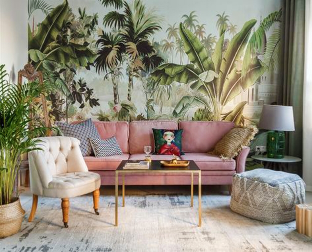greenery leaf patterns green interior colors