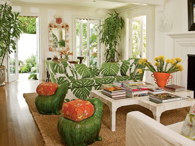 greenery leaf patterns green interior colors