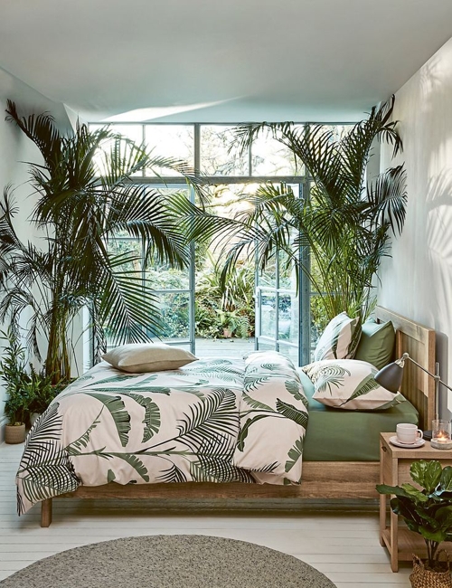 greenery leaf patterns green interior colors
