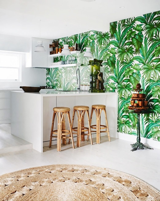 greenery leaf patterns green interior colors