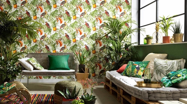 greenery leaf patterns green interior colors