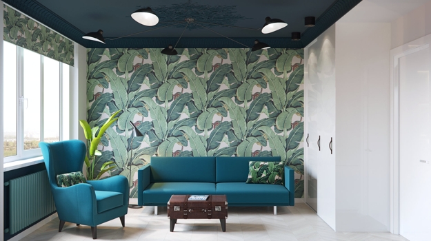 greenery leaf patterns green interior colors