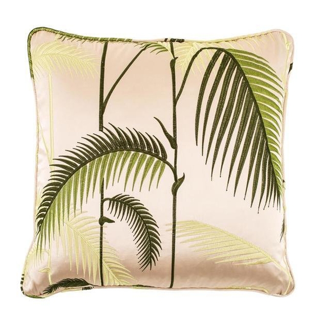 decorative pillow green leaf patterns