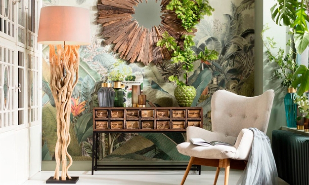 reclaimed wood natural textures green leaf patterns
