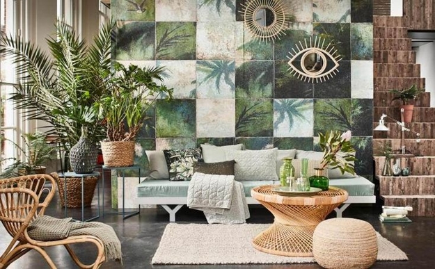 greenery leaf patterns green interior colors