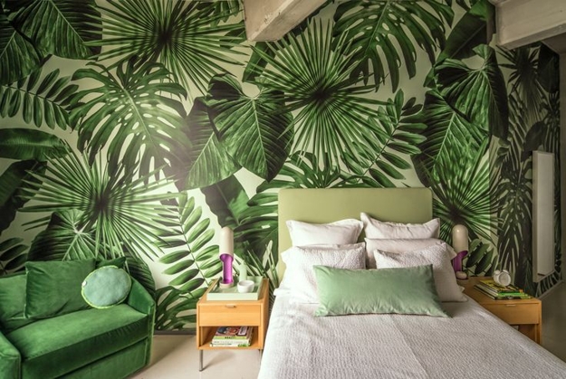 greenery leaf patterns green interior colors