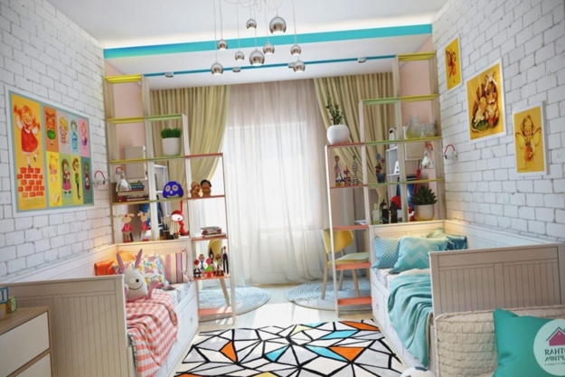 kids study area layout furniture placement