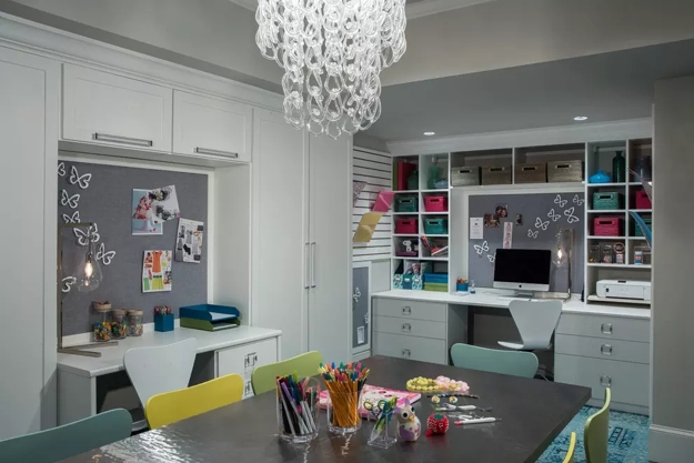 kids study area layout furniture placement
