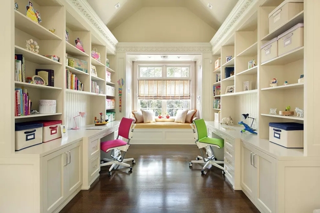 kids study area layout furniture placement