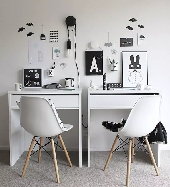 kids study area layout furniture placement
