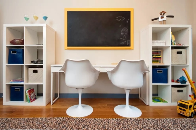 kids study area layout furniture placement