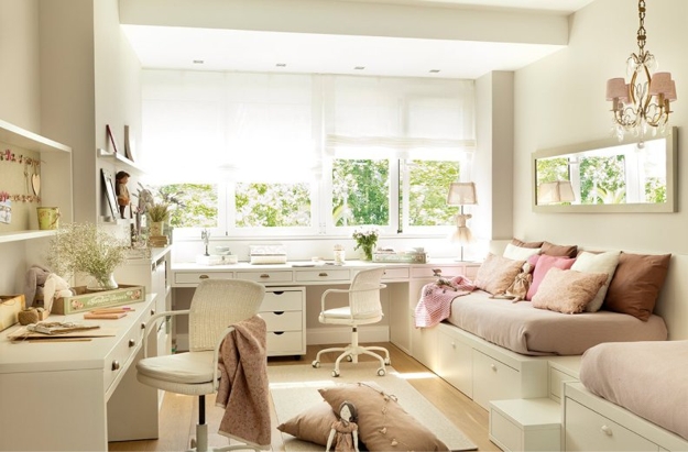 kids study area layout furniture placement