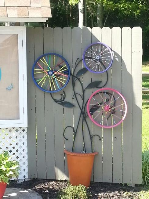 metal wheel DIY decorating ideas