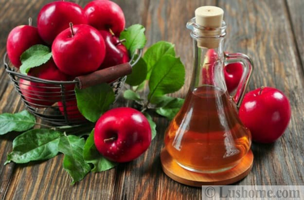 red apple wooden table