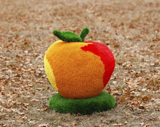 colorful artificial topiary