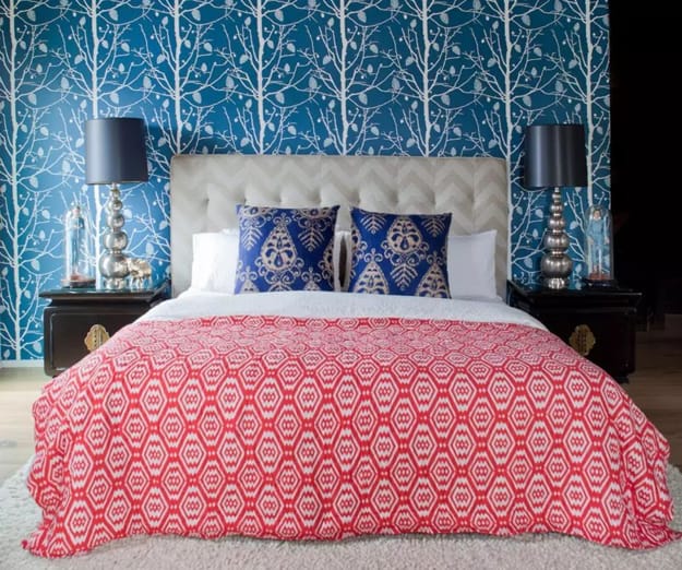 modern bedroom wallpaper fabrics decorations