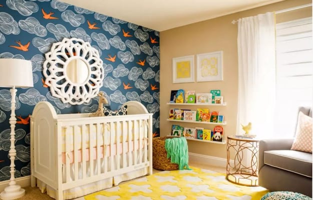 modern bedroom wallpaper fabrics decorations