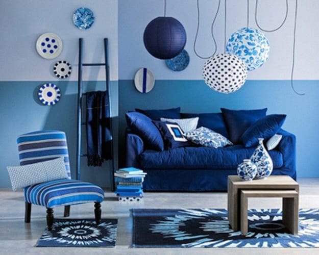 blue paint home furnishings