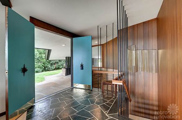 mid century modern door decoration