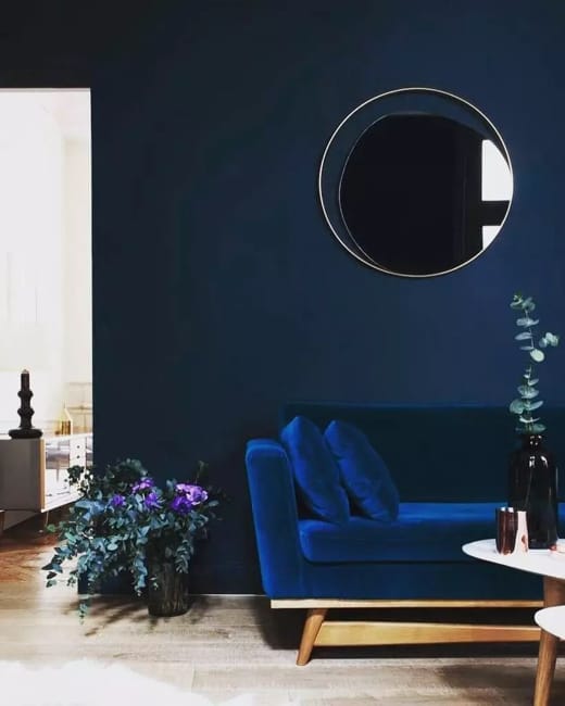 deep blue wall furniture