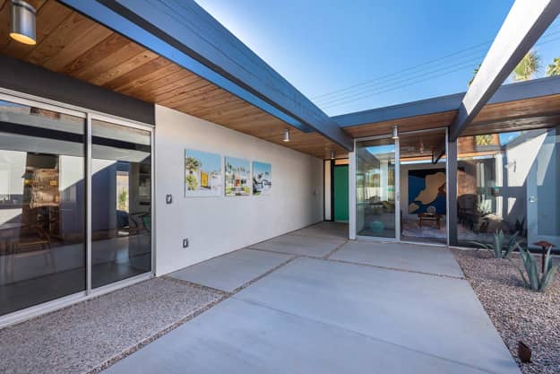 geometric landscape designs mid century modern homes
