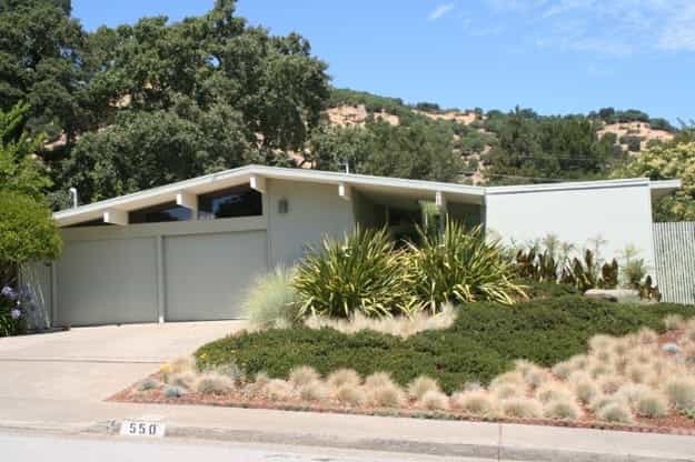 geometric landscape designs mid century modern homes