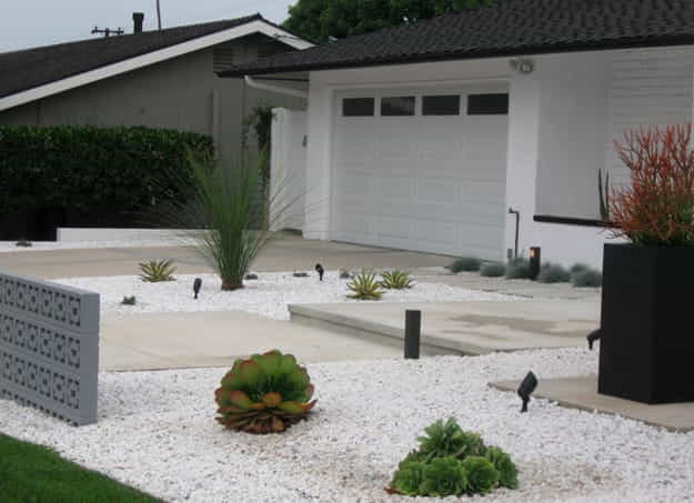 geometric landscape designs mid century modern homes