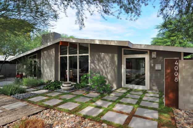 geometric landscape designs mid century modern homes