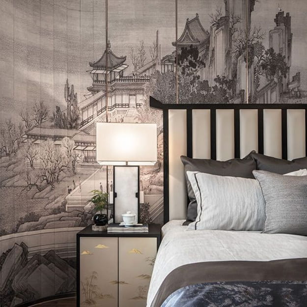 bedroom design chinese wallpaper