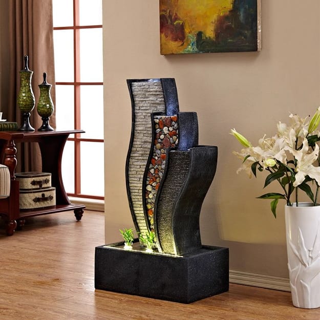 sculptured indoor water fountain