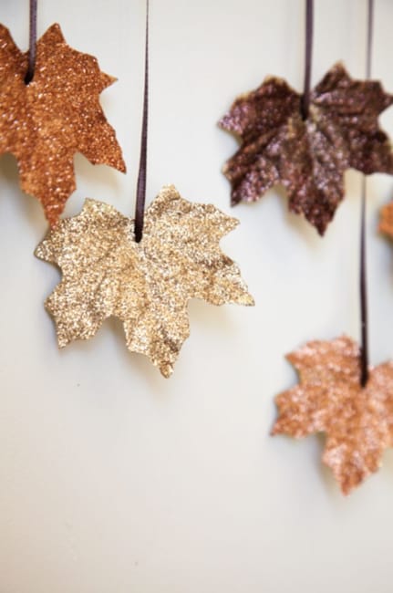 handmade shiny accents fall decorating ideas