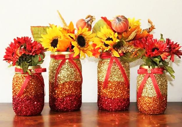 handmade shiny accents fall decorating ideas
