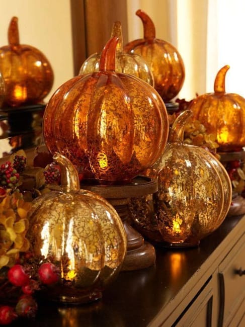 handmade shiny accents fall decorating ideas
