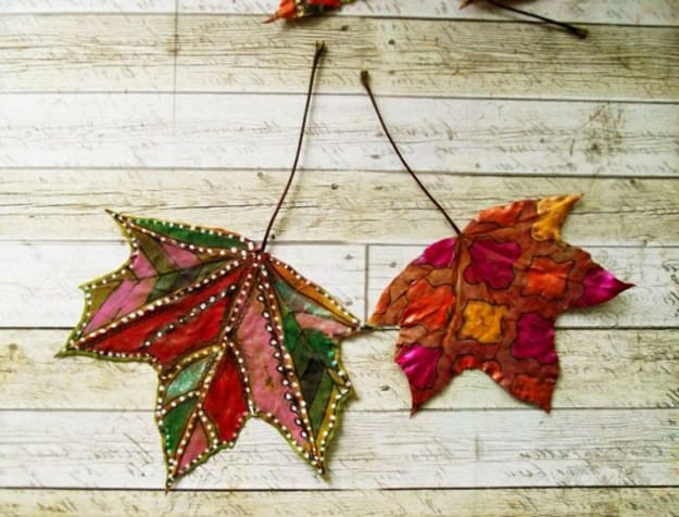handmade shiny accents fall decorating ideas