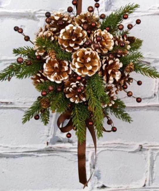 how to make pine cone door decoration tutorial