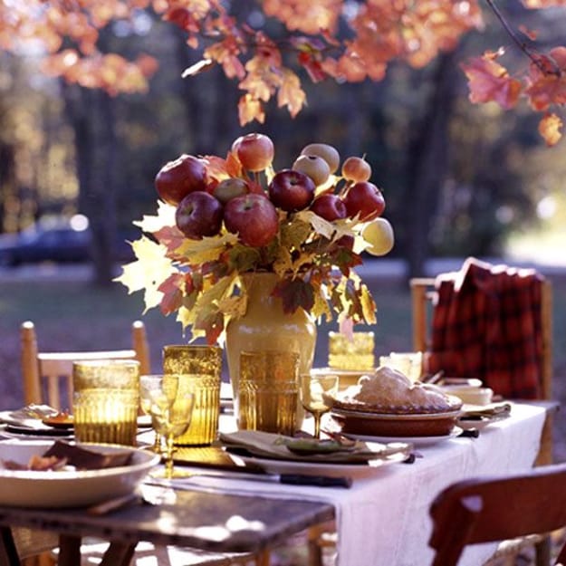 apples table decorations fall centerpieces