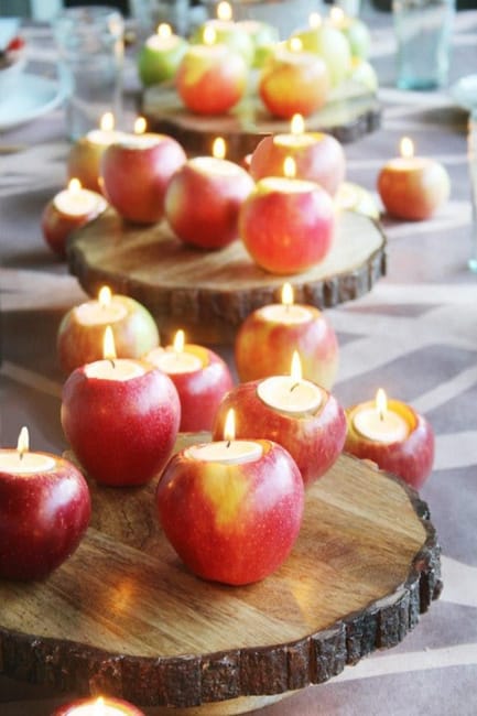 apples table decorations fall centerpieces