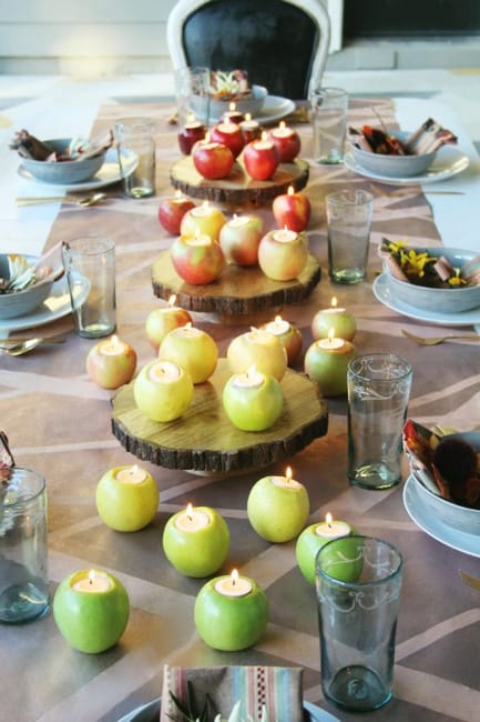 apples table decorations fall centerpieces