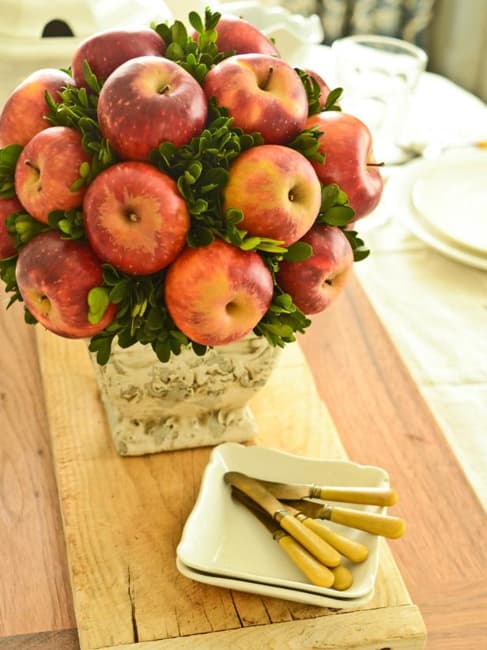 apples table decorations fall centerpieces