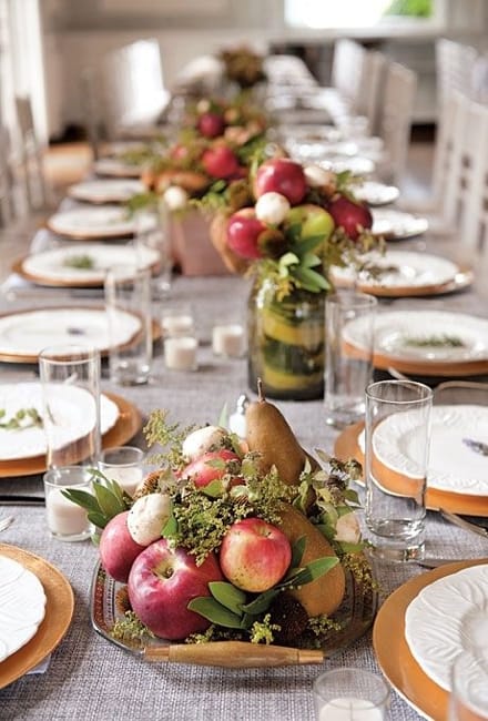 apples table decorations fall centerpieces