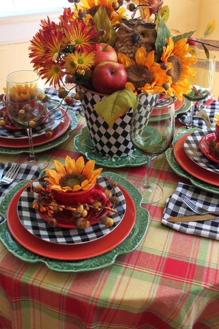 apples table decorations fall centerpieces
