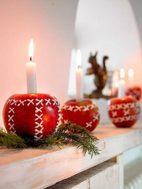 apple candle holders