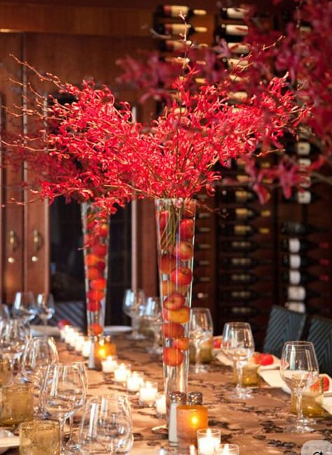 apples table decorations fall centerpieces