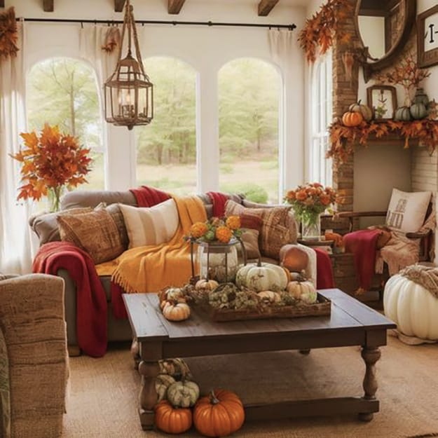 modern fall colors room decorating 