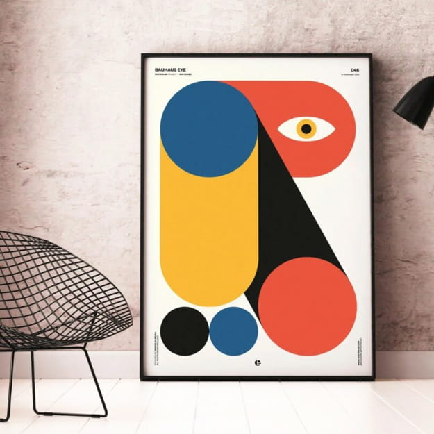 colorful geometric shapes framed wall art