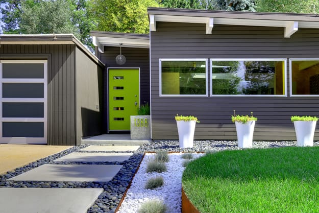 exterior door colors mid century modern style
